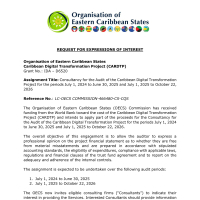 Caribbean Digital Transformation Project (CARDTP) - Consultancy for the Audit of the Caribbean Digital Transformation Project for the periods July 1, 2024 to June 30, 2025 and July 1, 2025 to October 22, 2026